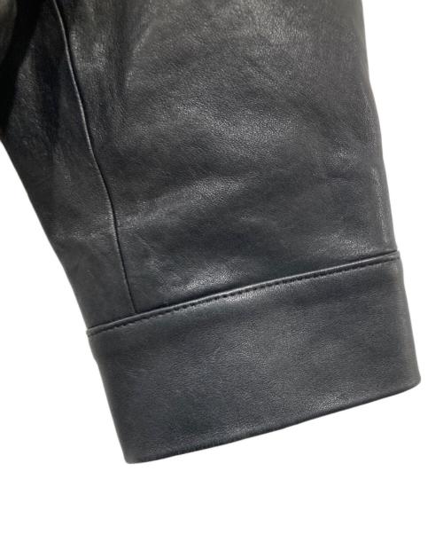 AEWEN MATOPH（イウエン マトフ）AEWEN MATOPH (イウエン マトフ) リブカラーレザーブルゾン ブラック サイズ:38の古着・服飾アイテム