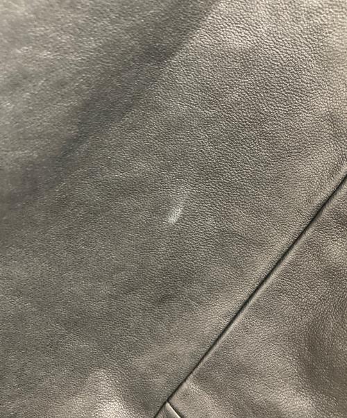 AEWEN MATOPH（イウエン マトフ）AEWEN MATOPH (イウエン マトフ) リブカラーレザーブルゾン ブラック サイズ:38の古着・服飾アイテム