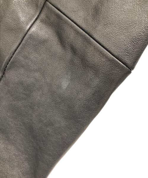 AEWEN MATOPH（イウエン マトフ）AEWEN MATOPH (イウエン マトフ) リブカラーレザーブルゾン ブラック サイズ:38の古着・服飾アイテム