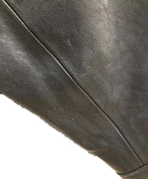 AEWEN MATOPH（イウエン マトフ）AEWEN MATOPH (イウエン マトフ) リブカラーレザーブルゾン ブラック サイズ:38の古着・服飾アイテム