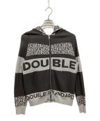 DOUBLE STANDARD CLOTHINGダブルスタンダードクロージング）の古着「ニットロゴジップパーカー」｜グレー