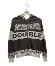 DOUBLE STANDARD CLOTHING（ダブルスタンダードクロージング）の古着「ニットロゴジップパーカー」｜グレー