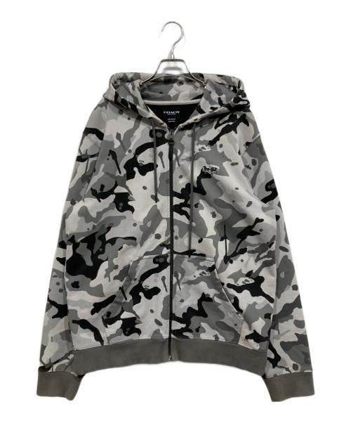 COACH（コーチ）COACH (コーチ) カモフラジップパーカー グレー サイズ:Lの古着・服飾アイテム