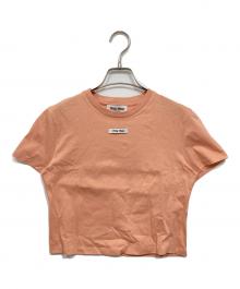 MIU MIU（ミュウミュウ）の古着「ロゴラベルTシャツ」｜ピンク