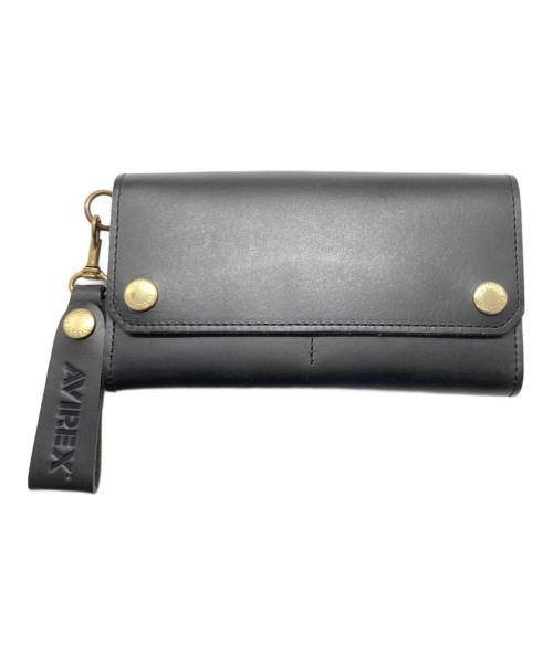AVIREX（アヴィレックス）AVIREX (アヴィレックス) FAHNE2/バッファローレザー長財布 ブラックの古着・服飾アイテム