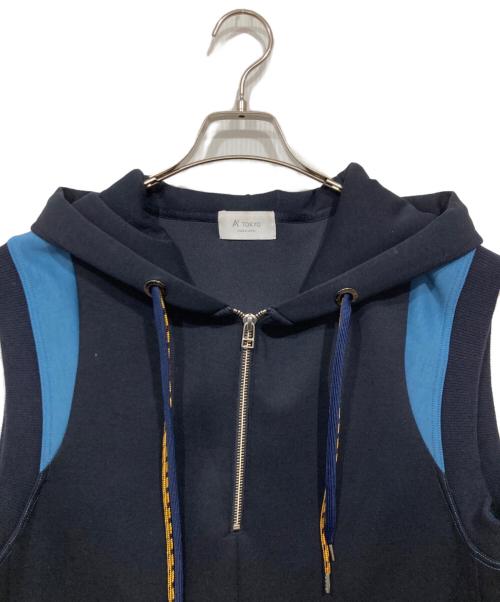A + TOKYO（エープラス トウキョウ）A + TOKYO (エープラス トウキョウ) Wコードパーカーワンピース ネイビー サイズ:2の古着・服飾アイテム