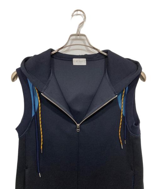 A + TOKYO（エープラス トウキョウ）A + TOKYO (エープラス トウキョウ) Wコードパーカーワンピース ネイビー サイズ:2の古着・服飾アイテム