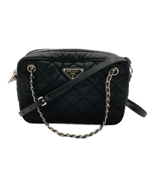 PRADA（プラダ）PRADA (プラダ) 2WAYキルティングショルダーバッグ ブラックの古着・服飾アイテム