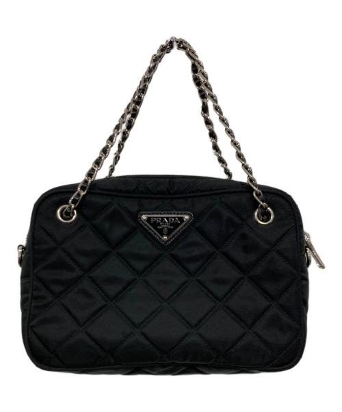 PRADA（プラダ）PRADA (プラダ) 2WAYキルティングショルダーバッグ ブラックの古着・服飾アイテム