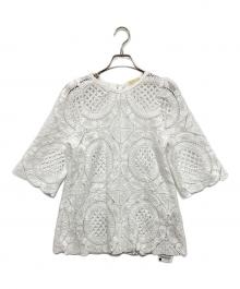 FLOLOVE PARIS（フローラブパリス）の古着「レースブラウス」｜ホワイト