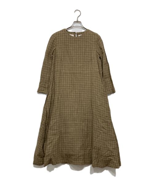 YAECA WRITE（ヤエカ ライト）YAECA WRITE (ヤエカ ライト) Aラインドレスワンピース ブラウン サイズ:Ｓの古着・服飾アイテム