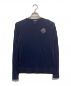 POLO RALPH LAURENポロ・ラルフローレン）の古着「ロゴ刺繍カシミヤニット」｜ネイビー