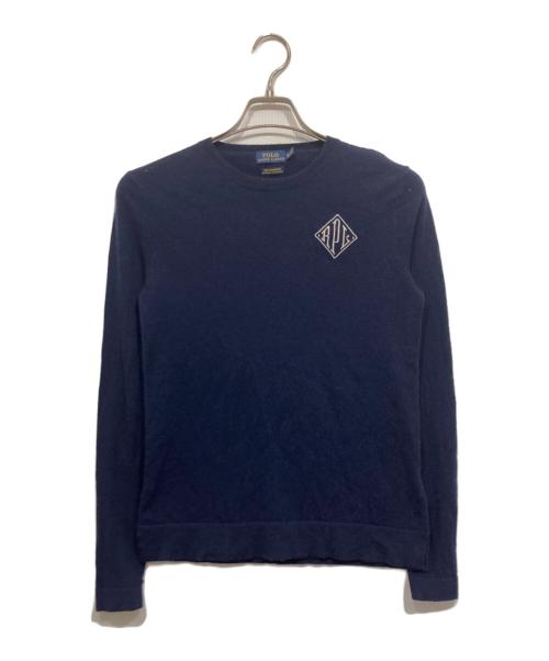 POLO RALPH LAUREN（ポロ・ラルフローレン）POLO RALPH LAUREN (ポロ・ラルフローレン) ロゴ刺繍カシミヤニット ネイビー サイズ:XSの古着・服飾アイテム