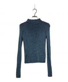 ROBERTO COLLINA（ロベルトコリーナ）の古着「ウールリブハイネックニット」｜ブルー