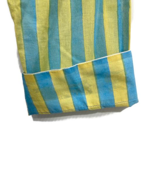 SZ Blockprints（エスゼットブロックプリント）SZ Blockprints (エスゼットブロックプリント) Ron Herman (ロンハーマン) ストライプサイドスリットワンピース イエロー×ブルー サイズ:Lの古着・服飾アイテム