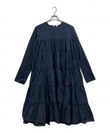 merlette（マーレット）の古着「コットンティアードワンピース」｜ネイビー