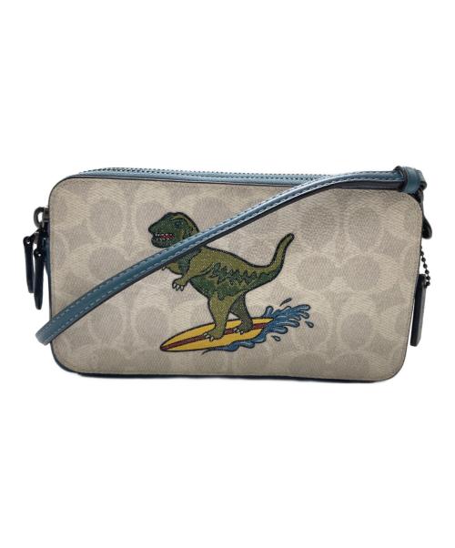 COACH（コーチ）COACH (コーチ) レキシープレイ ショルダーバッグ ベージュ×ブルーの古着・服飾アイテム