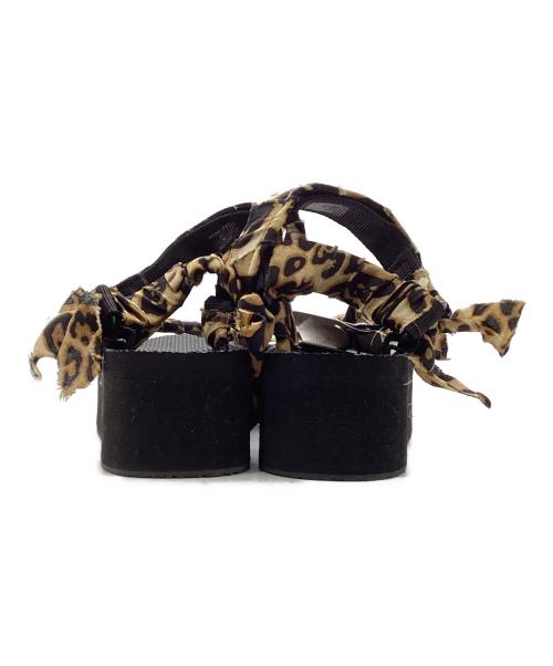 ARIZONALOVE（アリゾナラブ）ARIZONALOVE (アリゾナラブ) レオパード柄サンダル ブラック×ベージュ サイズ:38の古着・服飾アイテム