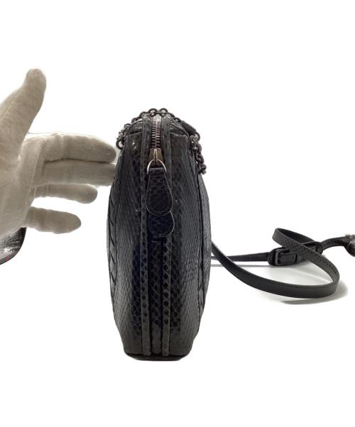 BOTTEGA VENETA（ボッテガベネタ）BOTTEGA VENETA (ボッテガベネタ) パイソン ショルダーバッグ ブラックの古着・服飾アイテム