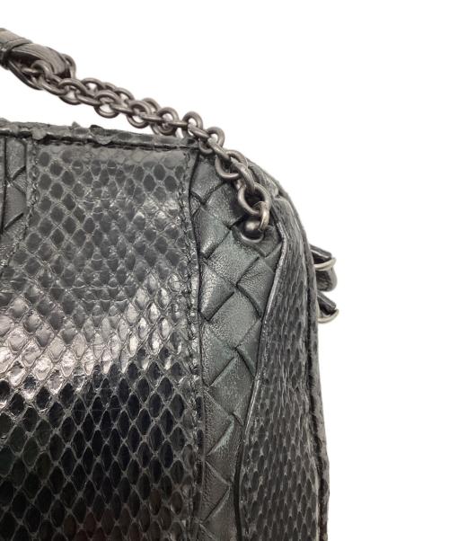 BOTTEGA VENETA（ボッテガベネタ）BOTTEGA VENETA (ボッテガベネタ) パイソン ショルダーバッグ ブラックの古着・服飾アイテム