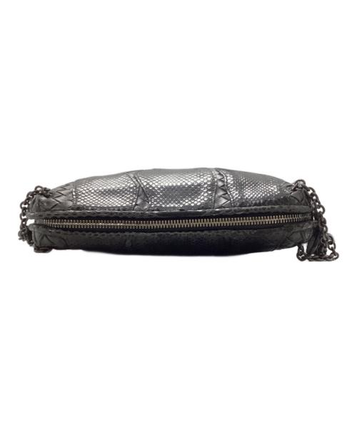 BOTTEGA VENETA（ボッテガベネタ）BOTTEGA VENETA (ボッテガベネタ) パイソン ショルダーバッグ ブラックの古着・服飾アイテム