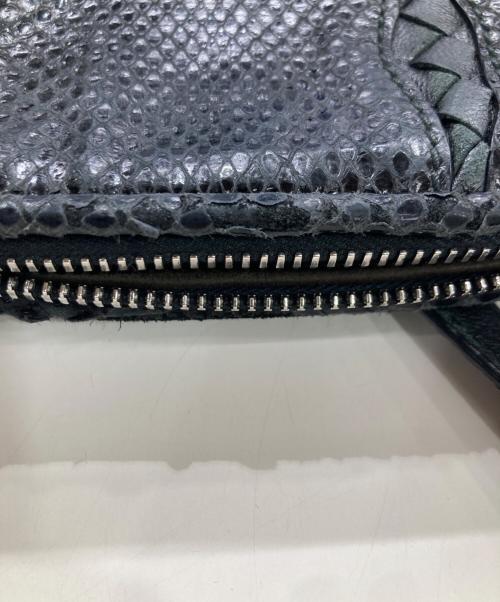 BOTTEGA VENETA（ボッテガベネタ）BOTTEGA VENETA (ボッテガベネタ) パイソン ショルダーバッグ ブラックの古着・服飾アイテム