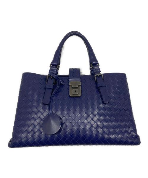 BOTTEGA VENETA（ボッテガベネタ）BOTTEGA VENETA (ボッテガベネタ) イントレチャート2WAYバッグ / ローマバッグ スモール ネイビーの古着・服飾アイテム