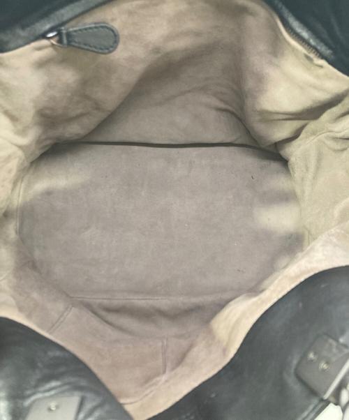 BOTTEGA VENETA（ボッテガベネタ）BOTTEGA VENETA (ボッテガベネタ) 巾着イントレチャートハンドバッグ ブラックの古着・服飾アイテム