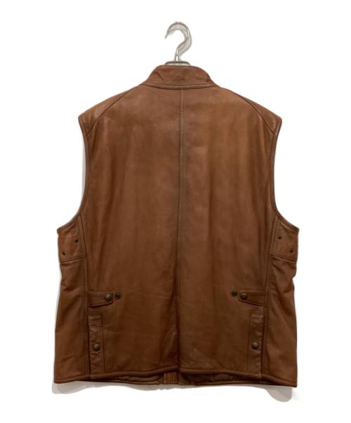POLO RALPH LAUREN（ポロ・ラルフローレン）POLO RALPH LAUREN (ポロ・ラルフローレン) レザーハンティングベスト ブラウン サイズ:XXLの古着・服飾アイテム