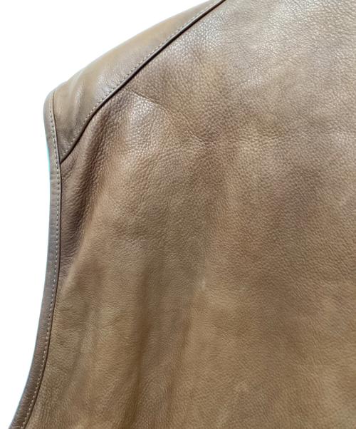 POLO RALPH LAUREN（ポロ・ラルフローレン）POLO RALPH LAUREN (ポロ・ラルフローレン) レザーハンティングベスト ブラウン サイズ:XXLの古着・服飾アイテム