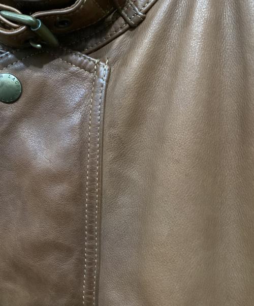 POLO RALPH LAUREN（ポロ・ラルフローレン）POLO RALPH LAUREN (ポロ・ラルフローレン) レザーハンティングベスト ブラウン サイズ:XXLの古着・服飾アイテム