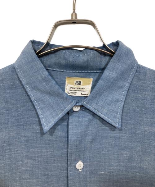 big mac（ビッグマック）BIG MAC (ビッグマック) シャンブレーワークシャツ/70s PENN-PRESTタグ ブルー サイズ:Lの古着・服飾アイテム
