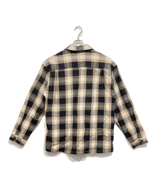 BIG MIKE（ビックマイク）BIG MIKE (ビックマイク) Heavy Flannel Zip Shirt Jacket アイボリー×ブラック サイズ:XLの古着・服飾アイテム