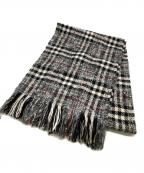BURBERRY LONDONバーバリーロンドン）の古着「ウール混チェックマフラー」｜ブラック