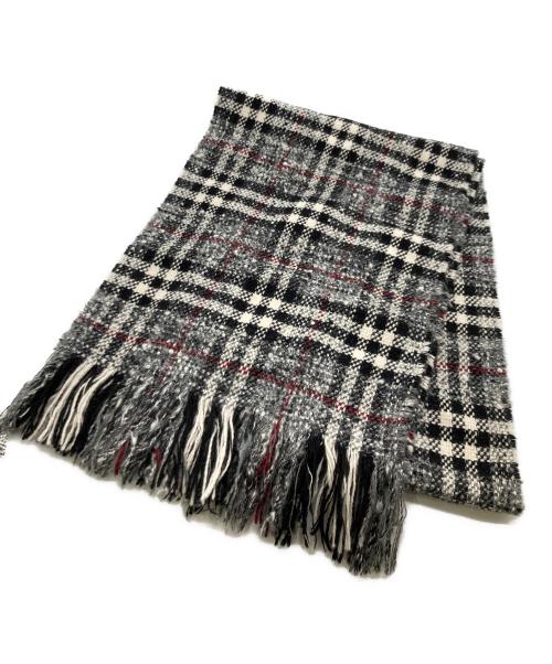 BURBERRY LONDON（バーバリーロンドン）BURBERRY LONDON (バーバリーロンドン) ウール混チェックマフラー ブラックの古着・服飾アイテム