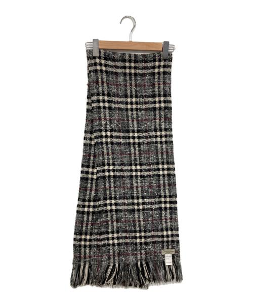 BURBERRY LONDON（バーバリーロンドン）BURBERRY LONDON (バーバリーロンドン) ウール混チェックマフラー ブラックの古着・服飾アイテム