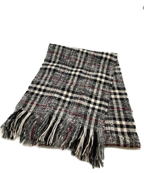 BURBERRY LONDON（バーバリーロンドン）BURBERRY LONDON (バーバリーロンドン) ウール混チェックマフラー ブラックの古着・服飾アイテム
