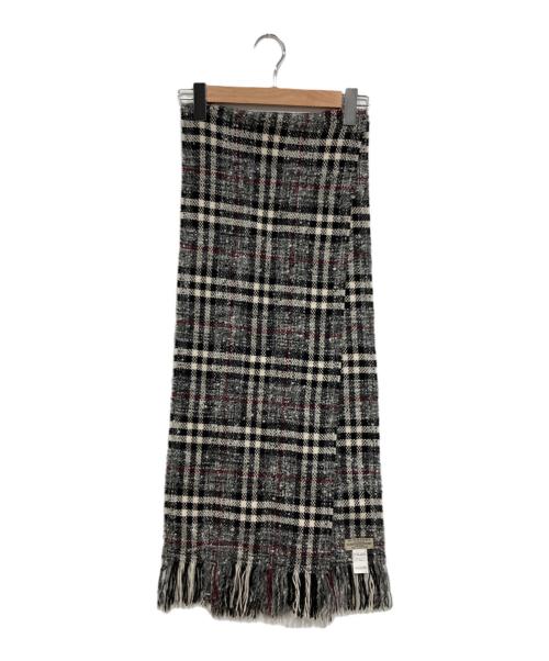 BURBERRY LONDON（バーバリーロンドン）BURBERRY LONDON (バーバリーロンドン) ウール混チェックマフラー ブラックの古着・服飾アイテム
