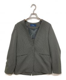 SHIPS（シップス）の古着「ガンクラブチェック 無地 ウーリッシュ ジャケット」｜グレー