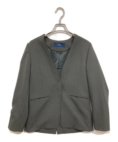 SHIPS（シップス）SHIPS (シップス) ガンクラブチェック 無地 ウーリッシュ ジャケット グレー サイズ:36の古着・服飾アイテム