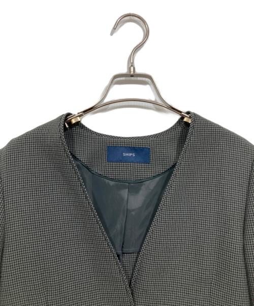 SHIPS（シップス）SHIPS (シップス) ガンクラブチェック 無地 ウーリッシュ ジャケット グレー サイズ:36の古着・服飾アイテム
