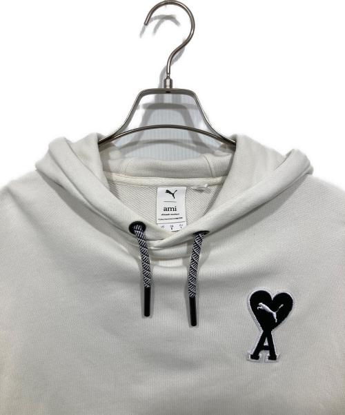 PUMA（プーマ）PUMA (プーマ) AMI PARIS (アミ パリス) プルオーバーパーカー ホワイト サイズ:Lの古着・服飾アイテム