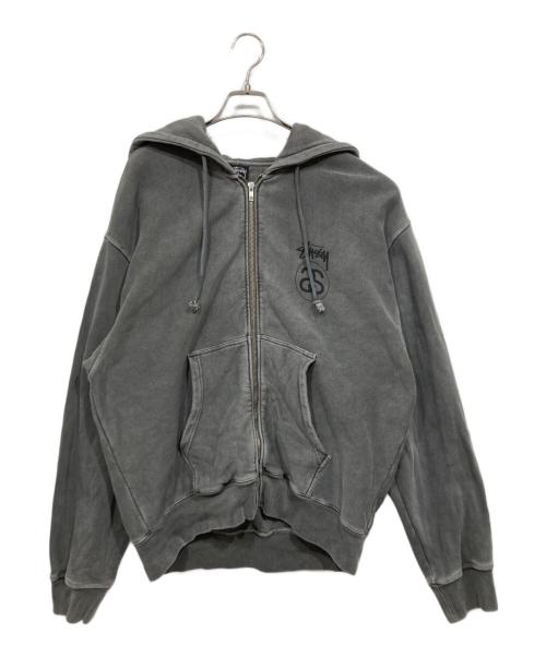 stussy（ステューシー）stussy (ステューシー) ジップパーカー / STOCK LINK ZIP HOODIE PIGMENT DYED グレー サイズ:LLの古着・服飾アイテム