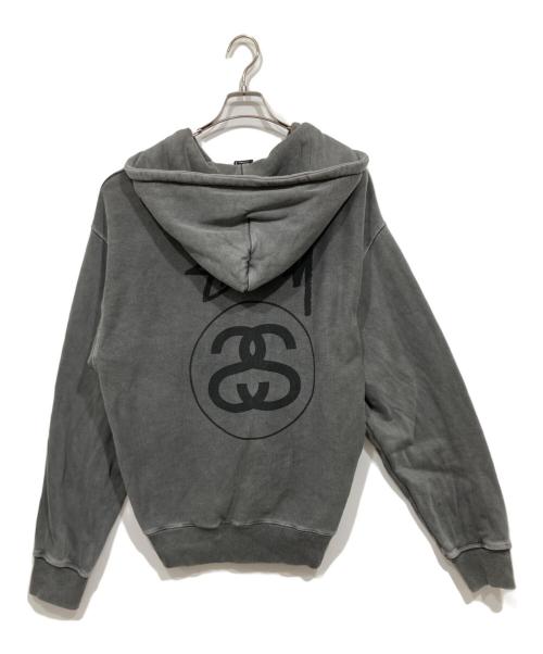 stussy（ステューシー）stussy (ステューシー) ジップパーカー / STOCK LINK ZIP HOODIE PIGMENT DYED グレー サイズ:LLの古着・服飾アイテム