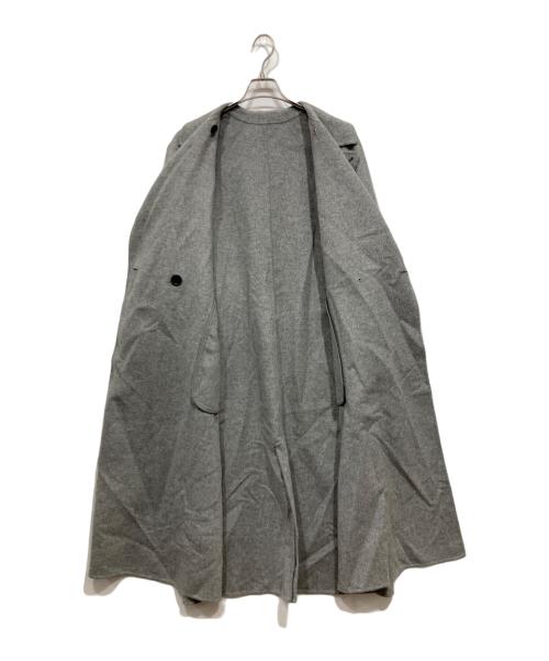 PLST（プラステ）PLST (プラステ) ウールブレンドリバーロングコート グレー サイズ:Ｌの古着・服飾アイテム