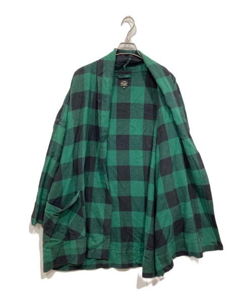 gold（ゴールド）gold (ゴールド) ツイルブロックチェックカーディガン グリーン サイズ:Ｍの古着・服飾アイテム