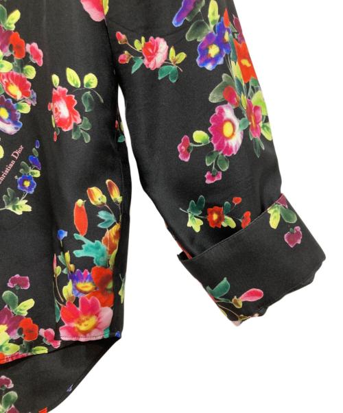 Christian Dior（クリスチャン ディオール）Christian Dior (クリスチャン ディオール) BEE刺繍総柄シルク長袖シャツ/19SS ブラック サイズ:40の古着・服飾アイテム