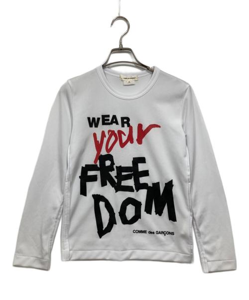 COMME des GARCONS（コムデギャルソン）COMME des GARCONS (コムデギャルソン) グラフィック長袖カットソー ホワイト サイズ:Ｓの古着・服飾アイテム