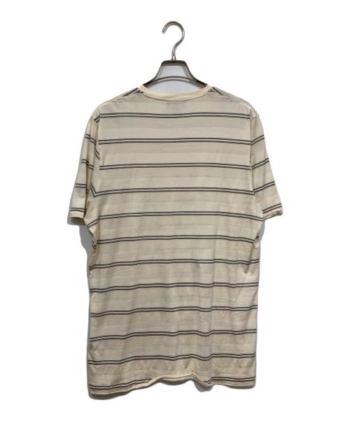 dunhill（ダンヒル）dunhill (ダンヒル) ボーダーカットソー ベージュ サイズ:Lの古着・服飾アイテム