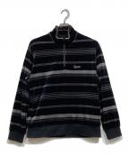 SUPREMEシュプリーム）の古着「ベロアハーフジッププルオーバー」｜ブラック×グレー